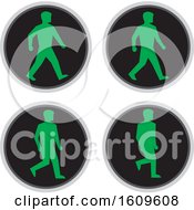 Walk Cycle Sequence Of A Traffic Signal Light With Green Pedestrian