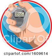 Hand Holding A Digital Stopwatch Timer