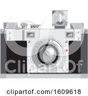 Poster, Art Print Of Vintage 35mm Film Camera With A Cube Flash