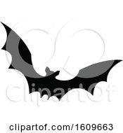 Clipart Of A Halloween Vampire Bat Black And White Silhouette Royalty Free Vector Illustration by dero