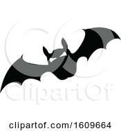 Poster, Art Print Of Halloween Vampire Bat Black And White Silhouette