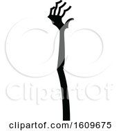 Poster, Art Print Of Halloween Zombie Arm Black And White Silhouette