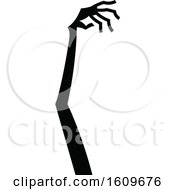 Clipart Of A Halloween Zombie Arm Black And White Silhouette Royalty Free Vector Illustration