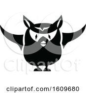 Poster, Art Print Of Halloween Owl Black And White Silhouette