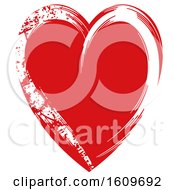 Clipart Of A Red Grungy Heart Royalty Free Vector Illustration