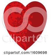 Clipart Of A Red Grungy Heart Royalty Free Vector Illustration