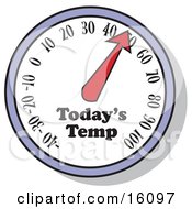 Poster, Art Print Of Thermometer Showing The Temperature For The Day