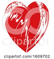 Poster, Art Print Of Red Grungy Heart