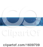 Clipart Of A Blue Christmas Website Banner Design Royalty Free Vector Illustration