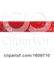 Clipart Of A Red Christmas Website Banner Design Royalty Free Vector Illustration