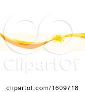 Clipart Of A Yellow And Orange Wave And Splatter Website Border Or Header Banner Royalty Free Vector Illustration by dero