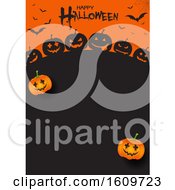 Poster, Art Print Of Halloween Menu Design With Pumpkins And Bats