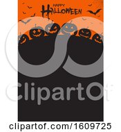Poster, Art Print Of Halloween Menu Design With Pumpkins And Bats