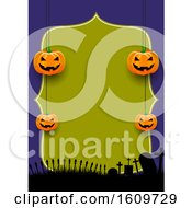 Poster, Art Print Of Spooky Halloween Menu Design With Hanging Pumpkins