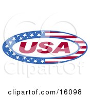 Circle Of Stars And Stripes Around The Usa Made In The United States Clipart Illustration by Andy Nortnik