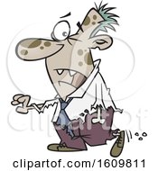 Clipart Of A Cartoon Zombie Business Man Royalty Free Vector Illustration