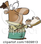 Cartoon Black Man Eating A Sandwich