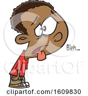 Clipart Of A Cartoon Black Boy Making A Bleh Sound Royalty Free Vector Illustration by toonaday