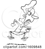 Poster, Art Print Of Cartoon Lineart Angry Business Woman Throwing A Tantrum
