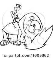 Poster, Art Print Of Cartoon Lineart Boy Bending Over Backwards