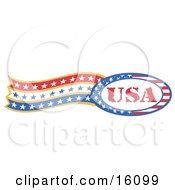 Poster, Art Print Of Circle Of Stars And Stripes Around The Usa Made In The United States With A Trail Of Stars