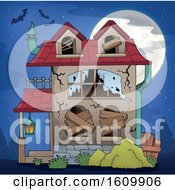 Clipart Of A Derelict House Royalty Free Vector Illustration