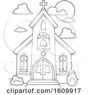 Poster, Art Print Of Black And White Church Building Exterior