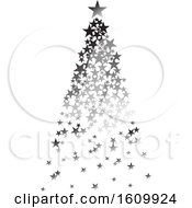 Clipart Of A Silver Christmas Tree Royalty Free Vector Illustration