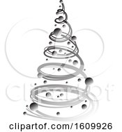 Clipart Of A Silver Christmas Tree Royalty Free Vector Illustration