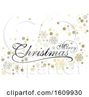 Poster, Art Print Of Merry Christmas Greeting With Snowflakes