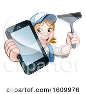 Poster, Art Print Of Window Or Car Cleaner Phone Concept