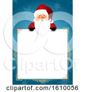 Poster, Art Print Of Christmas Sign With Santa
