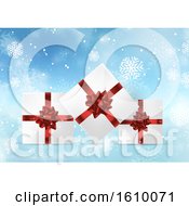 Poster, Art Print Of Christmas Gifts On Snowy Background