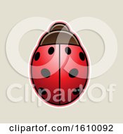 Clipart Of A Cartoon Styled Red Ladybug Icon On A Beige Background Royalty Free Vector Illustration