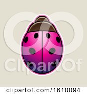 Clipart Of A Cartoon Styled Magenta Ladybug Icon On A Beige Background Royalty Free Vector Illustration