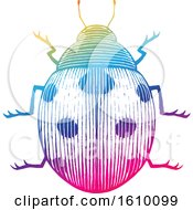Clipart Of A Sketched Colorful Ladybug Royalty Free Vector Illustration
