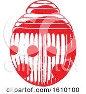 Clipart Of A Sketched Red Lady Bug Royalty Free Vector Illustration by cidepix
