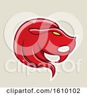 Poster, Art Print Of Cartoon Styled Red Icon On A Beige Background
