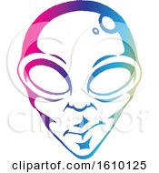 Clipart Of A Gradient Colorful Alien Face Royalty Free Vector Illustration by cidepix