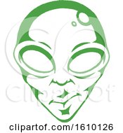 Poster, Art Print Of Green Alien Face