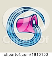Clipart Of A Cartoon Styled Magenta Aquarius Bucket Icon On A Beige Background Royalty Free Vector Illustration by cidepix