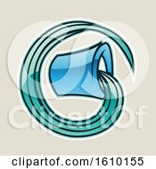 Poster, Art Print Of Cartoon Styled Blue Aquarius Bucket Icon On A Beige Background