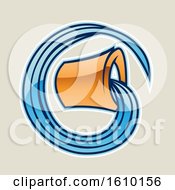 Clipart Of A Cartoon Styled Orange Aquarius Bucket Icon On A Beige Background Royalty Free Vector Illustration