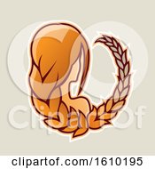 Poster, Art Print Of Cartoon Styled Orange Haired Virgo Icon On A Beige Background
