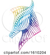 Clipart Of A Sketched Colorful Horse Head Royalty Free Vector Illustration by cidepix