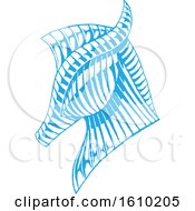 Clipart Of A Sketched Blue Horse Head Royalty Free Vector Illustration