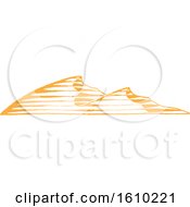 Clipart Of Sketched Yellow Sand Dunes Royalty Free Vector Illustration