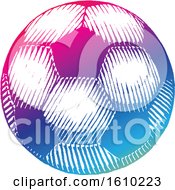 Clipart Of A Sketched Colorful Soccer Ball Royalty Free Vector Illustration