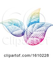 Clipart Of Sketched Colorful Leaves Royalty Free Vector Illustration