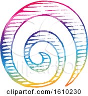 Clipart Of A Sketched Colorful Spiral Galaxy Royalty Free Vector Illustration